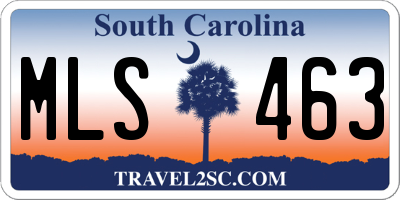 SC license plate MLS463