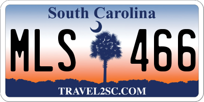 SC license plate MLS466