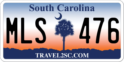 SC license plate MLS476