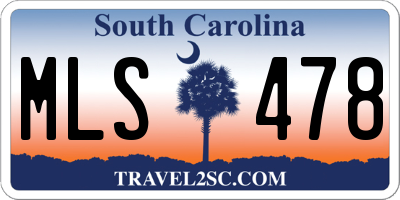 SC license plate MLS478