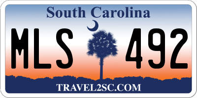 SC license plate MLS492