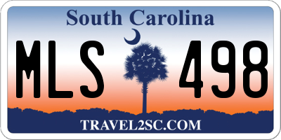 SC license plate MLS498