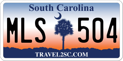SC license plate MLS504