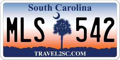 SC license plate MLS542