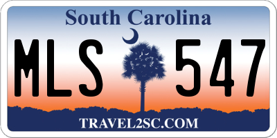 SC license plate MLS547