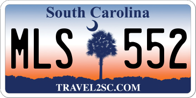 SC license plate MLS552