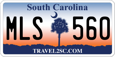 SC license plate MLS560