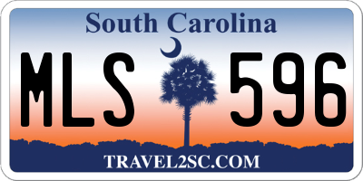 SC license plate MLS596