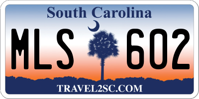 SC license plate MLS602