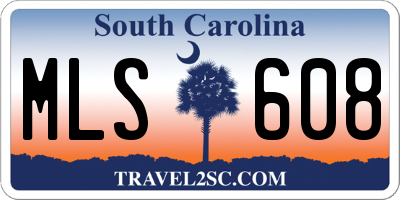 SC license plate MLS608
