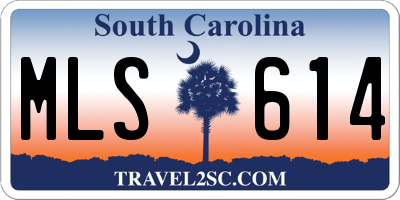 SC license plate MLS614