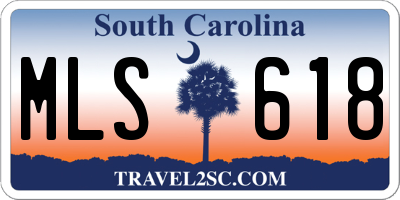 SC license plate MLS618