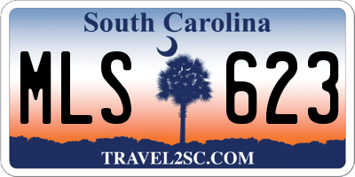 SC license plate MLS623