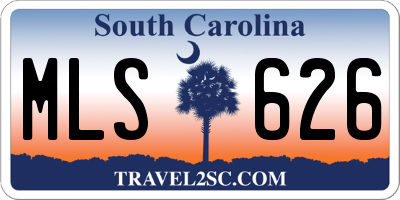 SC license plate MLS626