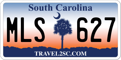 SC license plate MLS627
