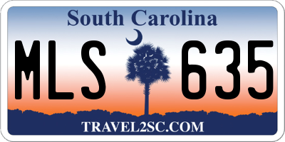 SC license plate MLS635
