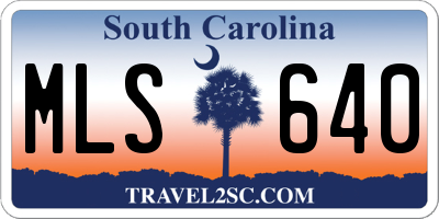 SC license plate MLS640