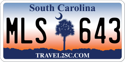 SC license plate MLS643
