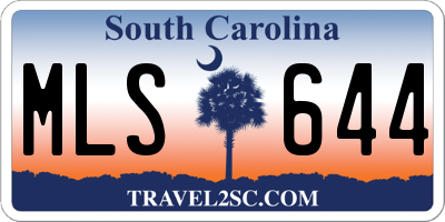 SC license plate MLS644