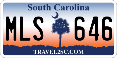 SC license plate MLS646