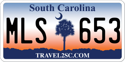 SC license plate MLS653