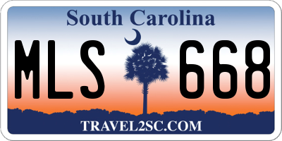 SC license plate MLS668