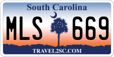 SC license plate MLS669