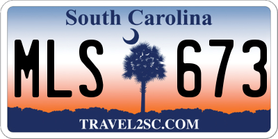 SC license plate MLS673
