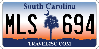 SC license plate MLS694