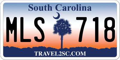 SC license plate MLS718