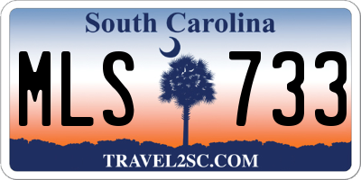 SC license plate MLS733