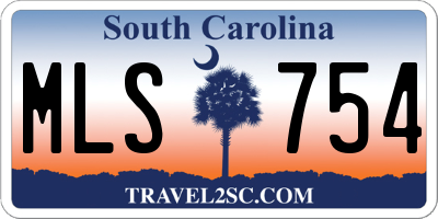 SC license plate MLS754