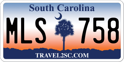 SC license plate MLS758