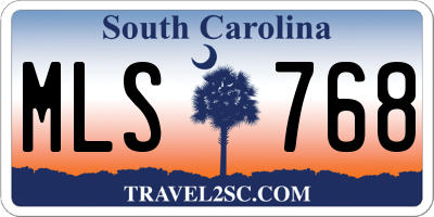 SC license plate MLS768
