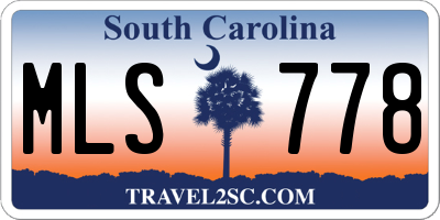 SC license plate MLS778