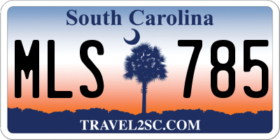 SC license plate MLS785