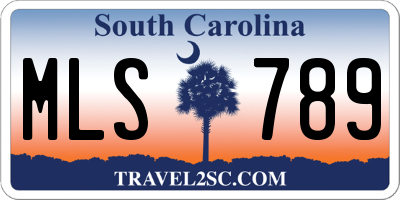 SC license plate MLS789