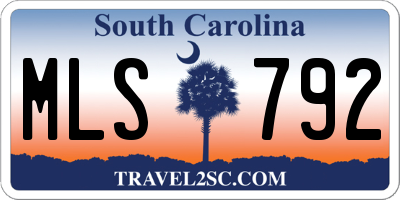 SC license plate MLS792