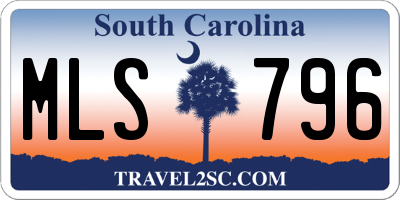 SC license plate MLS796