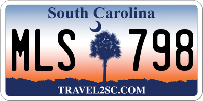 SC license plate MLS798