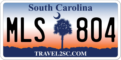 SC license plate MLS804