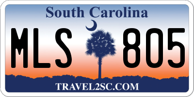 SC license plate MLS805