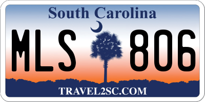 SC license plate MLS806