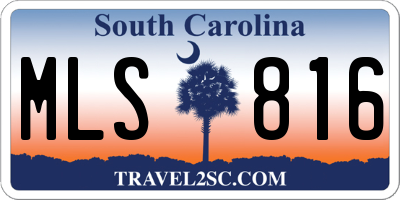 SC license plate MLS816