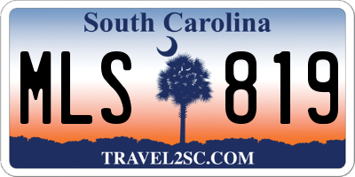 SC license plate MLS819