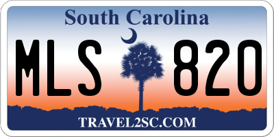 SC license plate MLS820