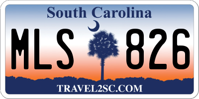 SC license plate MLS826