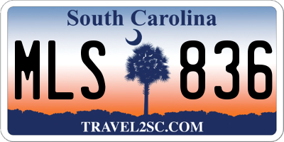 SC license plate MLS836