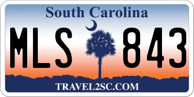 SC license plate MLS843