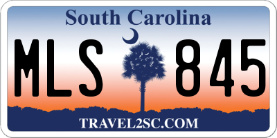 SC license plate MLS845